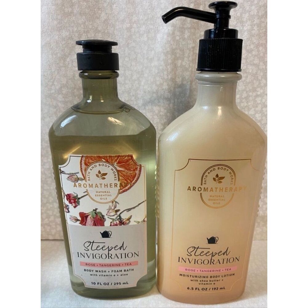Bath and Body Works STEEPED INVIGORATION ROSE + TANGERINE + TEA Aromatherapy 2pc